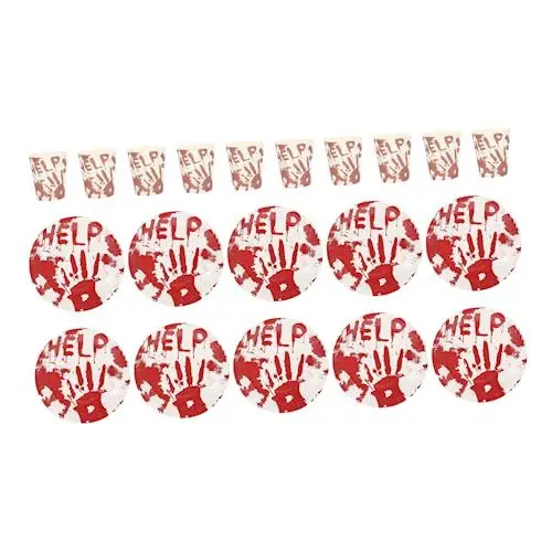 Produktbild: Cabilock Halloween Liefert Handabdruck Paperware 2 Sets Papier Platten Dekorative