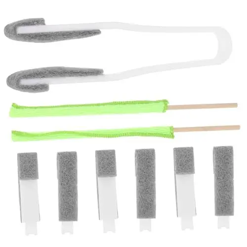 Produktbild: Cabilock Reinigungsgerät 1 Satz Fugenreinigungsbürste Spaltreinigungsclip Mini-jalousiereiniger Wiederverwendbarer Verschluss Blätter Waschbar Staubtuch Für Jalousien Jalousien-reinigungs-staubtuch Pp