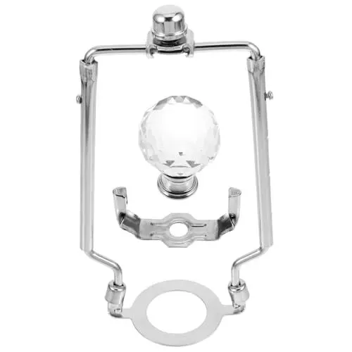 Produktbild: Cabilock 1 Satz Lampenschirmrahmen Silber Eisen Lampenschirmhalter Adapter Lampenharfen Und Endstücke Lampenharfe