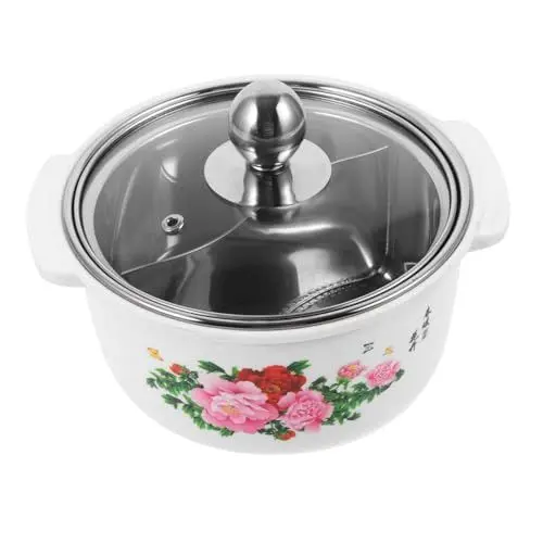 Produktbild: Cabilock 1 Satz Shabu Shabu Suppentopf Induktionsherd Topf Aus Emaille Emaillierter Soßentopf Induktionskochtopf Milchtopf Camping-kochgeschirr Ramyun-herd Rostfreier Stahl