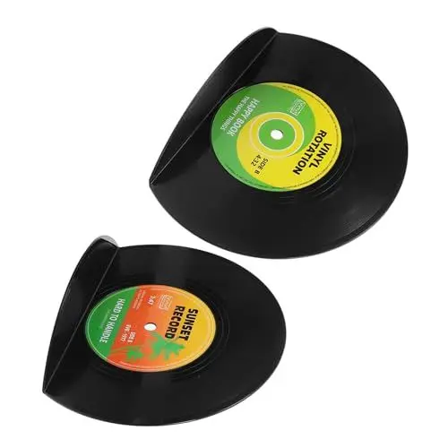 Produktbild: Cabilock 1 Satz Rückseite des Vinyl-Schallplattenbuchs Schallplatte Buchstütze Retro Buchstütze Buchstützen für Musik-CDs Buchstützen für Regale Aktenbuchhalter Studienbuch endet Kieselgel