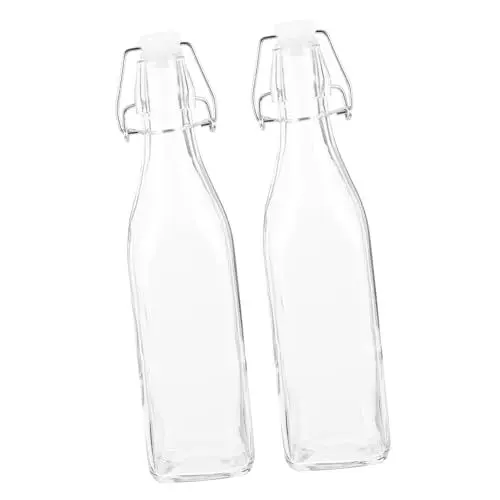 Produktbild: Cabilock Flasche Glas Ölflaschen Quadratische Saftflaschen Kappe Versiegelt Sauce Lagerung Küche Liefert Sauce Essig
