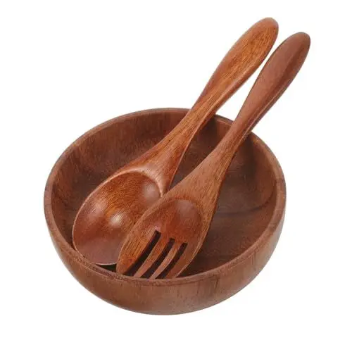 Produktbild: Cabilock Elegantes Salatschüssel-set Aus Holz – Obstschale Salatschüssel Salatschüssel Aus Holz Holzschale Salatschüsseln