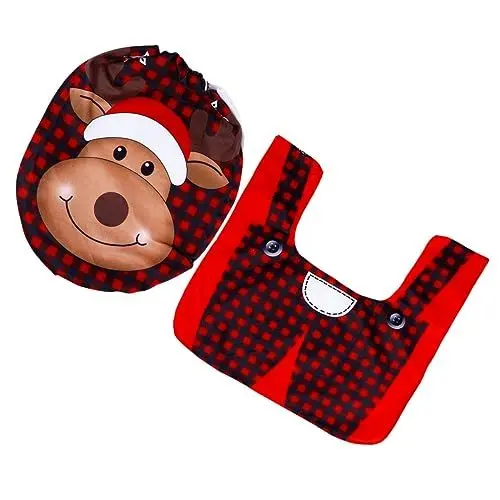 Produktbild: Cabilock 1 Satz Weihnachtstoilettenabdeckung Weihnachtsmann-toilettenabdeckung Weihnachts-toilettenvorleger Für Zu Hause Weihnachtlicher Toilettenteppich Badematte Vlies Winter