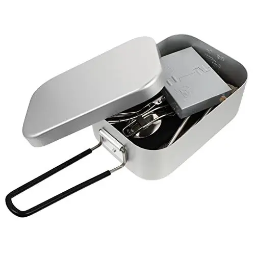 Produktbild: Cabilock Campinggeschirr-set Luftdichter Lunchbehälter Aus Aluminiumlegierung Stapelbare Lunchbox Für Picknicks Im Freien Schule Angeln Reisen