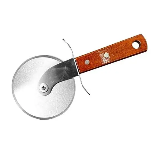 Produktbild: Cabilock 1 Stk Rollenmesser käse messer käseschneider pizzaradschneider Brotschneider -Pizzaschneider für die Küche Pizzaschneider aus Edelstahl Pizza- Holz Silver