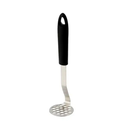 Produktbild: Cabilock Hand-kartoffelpresse Kartoffelstampfer Lebensmittelstampfer Kochwerkzeug Edelstahl Hitzebeständiger Griff Aufhängeloch Schwarz