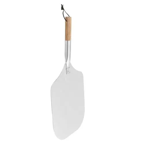 Produktbild: Cabilock 1 Stück Pizzaschaufel aus Aluminium mit Holzgriff Langer Pizzaschieber für Zubereitung und Transport von Hausgemachter Pizza Vielseitig Einsetzbar als Schneidebrett oder Wender