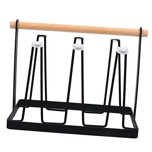 Produktbild: Cabilock 1 Stück Schmiedeeiserner Wasserbecher Abflusshalter Unter Dem Schrank Schneidebretthalter Galgenständer Becher Wasserabtropfgestell Brillenhalter Ständer Becher Organizer