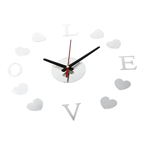 Produktbild: Cabilock Benutzerdefinierte Uhr Einfache Elegante Liebe Spiegel Wanduhr Home Office