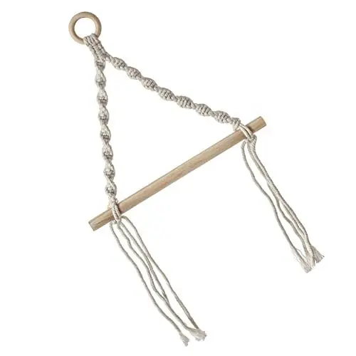 Produktbild: Cabilock 1stk Papierhandtuchhalter Gewebter Wandbehang Makramee- Wandtuchhalter Aus Makramee Wand Handtuchhalter Küchenrollenhalter Aus Holz Baumwollfaden An Der Wand Montiert Regal