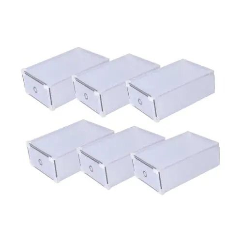 Produktbild: Cabilock Stapelbare Schuhaufbewahrungsbox 20 Stück Weißer Kunststoff Aufbewahrungsboxen für Damenschuhe Faltbar Dicke Organizer-schublade für Zu Hause