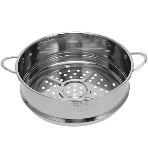 Produktbild: Cabilock 22cm Edelstahl Dampfgarer Einsatz Edelstahl Dämpfeinsatz Dampfkorb Dämpfgitter mit Griff Dampf für Schnellkochtopf Kochtöpfe Gemüse Brötchen Silber XL