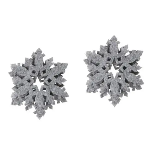 Produktbild: Cabilock 24 Stück Weihnachtliche Schneeflocken Untersetzer Weihnachts Tischuntersetzer Wärmeisolierende Tassenunterlage Filz Tassenmatten Tischuntersetzer Für Getränke Heiße Töpfe