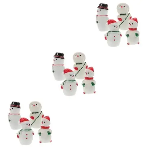 Produktbild: Cabilock 24 Stück Weihnachts Schneemann Ornamente Deko Schneemann Mit Hutfigur Weihnachtsschmuck Mikro Landschaftsbau Schneemann Bezaubernder Kleiner Schneemann Weihnachtsparty