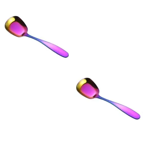 Produktbild: Cabilock 2St Geschirr Löffel küchengeräte küchenutensilien Utensils Set küchen utensilien besteckset Schaufel Löffel Titanbeschichtetes Geschirr Breilöffel Edelstahlbesteck Edelstahllöffel