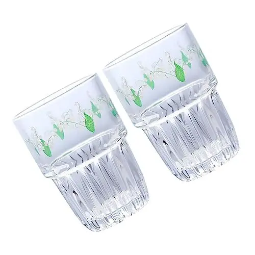 Produktbild: Cabilock 2St Maiglöckchen Glas klarer Kaffeebecher Latte-Gläser Glaswaren Kaffeebecher reiseisoliert mutfak aksesuarları küchenaccecoires Decor schnapsgläser Tasse Küchenversorgung