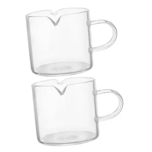 Produktbild: Cabilock 2St Milchbecher kaffeekanne kaffeekännchen klare Kaffeetasse Milchaufschäumer Wassergläser Espresso klare Tasse Kaffeetasse aus Glas Mini Wasserbecher transparente Tasse