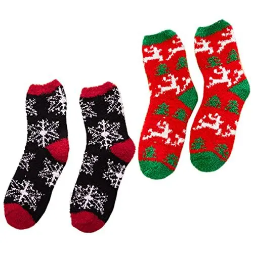 Produktbild: Cabilock Christmassock 2 Paar Damen-weihnachtssocken Aus Weichem Fleece Wärmend Bequem Für Den Heimbereich