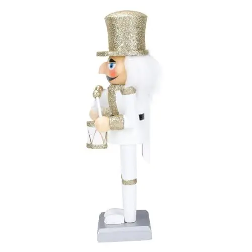 Produktbild: Cabilock 2 STK Nussknacker Riese Fee Soldat Dekorationen Weihnachtsdekoration bürodeko büro Dekoration mannergeschenk Weihnachten whitn Craft Holzhandwerk Festival-Holzpuppe Baumwolle Weiß