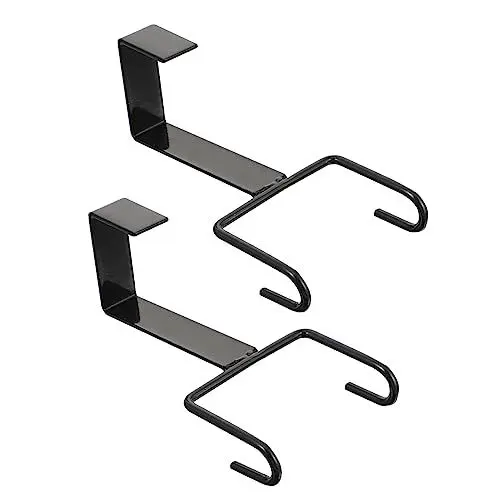 Produktbild: Cabilock 2 STK anschließen dekorativer Haken Weihnachtsstrumpfhalter Strumpfhalter Mantel Kranz Türhaken Kleiderbügel Wall Hooks Girlande Kranzhaken zum Aufhängen Wandhaken Eisen Black