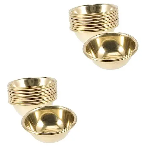 Produktbild: Cabilock 2 Sätze Buddhistisches Accessoire Goldene Schale Heidnisch Exquisiter Weinbecher Buddha Opferschale Opfertee Weihwasserschale Wasseropferbecher Buddha- Messing 7 Stück * 2