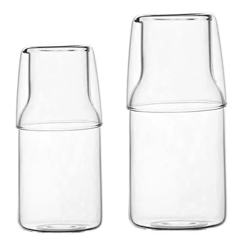Produktbild: Cabilock Elegante Nachttisch Wasser Karaffe Tasse 2 Sets Hitzebeständig für Bier Eistee Hause