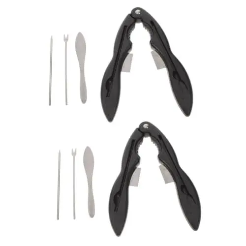 Produktbild: Cabilock 2 Sets Edelstahl Krabbenfresser Werkzeuge Cracker Krabbenkochen Partyzubehör Küchenzange Meeresfrüchte Picks Hummer Picks Edelstahl Krabbenfresser Werkzeug Metall Picks