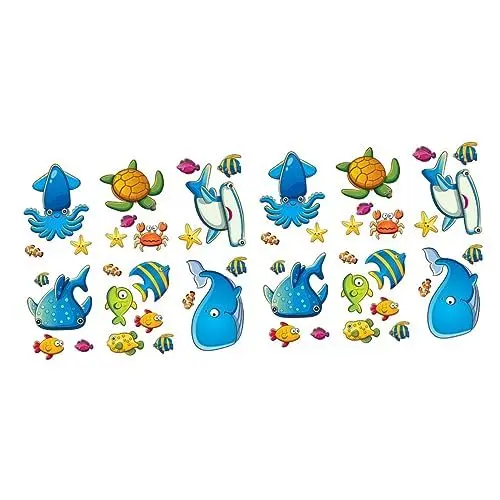 Produktbild: Cabilock 2 Sets Rutschfeste Cartoon-Wandaufkleber Für Kinderbadewanne Babywannen Kinderaufkleber Badezimmeraufkleber Badewannen-Sicherheitsstreifen Meerestier-Badewannenaufkleber