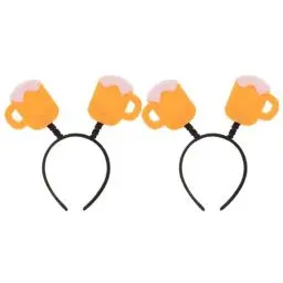 Produktbild: Cabilock 2 Stk Bier Stirnband Bier-Haarreif Frühlingsdeko oktoberfest dekoration weihnachtsparty accessoires Haarband Tiara Bierparty-Stirnband Party-Kopfschmuck Mode Kopfbedeckung Bierkrug