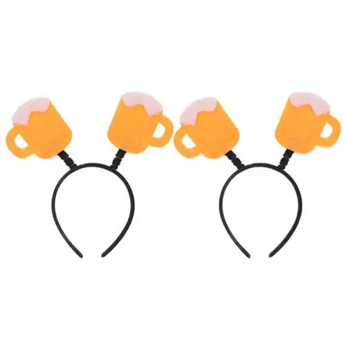 Produktbild: Cabilock 2 Stk Bier Stirnband Bier-Haarreif Frühlingsdeko oktoberfest dekoration weihnachtsparty accessoires Haarband Tiara Bierparty-Stirnband Party-Kopfschmuck Mode Kopfbedeckung Bierkrug