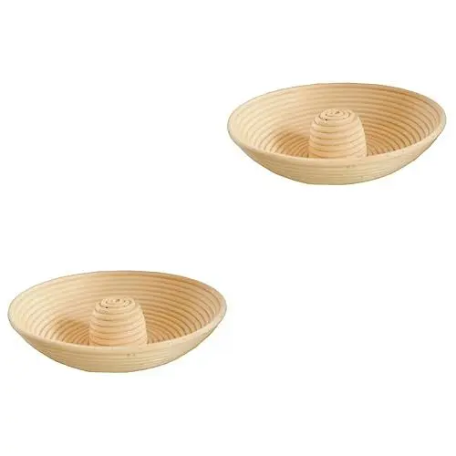 Produktbild: Cabilock 2 Stk Brot Fermentationskorb Backform Für Brot Backen Körbe Gärkörbchen Aus Ton Runder Brotgärkorb Backzubehör Zopfzubehör Donut-gärhalter Sauerteig Hefe Weide Rattan Requisiten