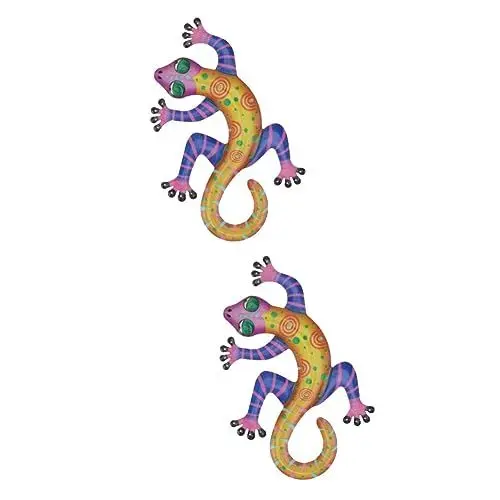 Produktbild: Cabilock 2 Stück Einzigartige Wandkunst Gecko Shaped Eisen Hintergrund Stilvolle Wohnschmuck
