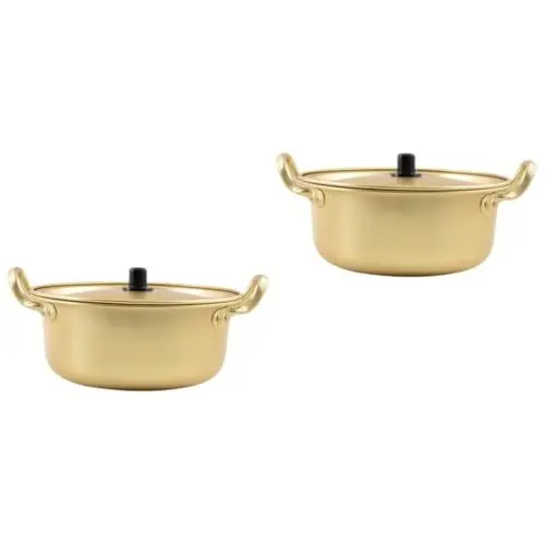 Produktbild: Cabilock 2 Stück Aluminium Kochtopf Nudeln Schüsseln Kochgeschirr Suppe Suppentopf Instantnudeln Nudeltopf Hot Pot Nudelkocher Ramen Kocher Ramen Nudeln Koreanischer Ramen