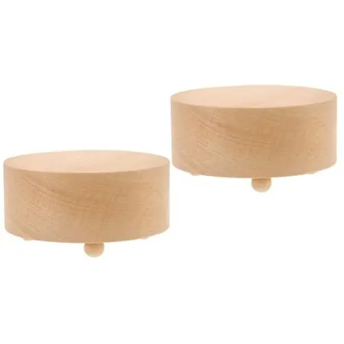 Produktbild: Cabilock 2 Stück Box Spieluhr Spieluhr Basis DIY Spieluhr Spieluhr Material Basis Zubehör DIY Handwerk Basis DIY Musikinstrument Basis Runde Spieluhr DIY Basis Holz