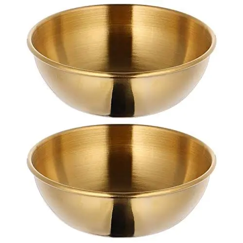Produktbild: Cabilock 2 Stück Edelstahl-Saucenschale Runde Gewürzschalen Dip-Schalen Serviergeschirr Sushi-Soja-Gerichte für Küchenrestaurant (Golden)