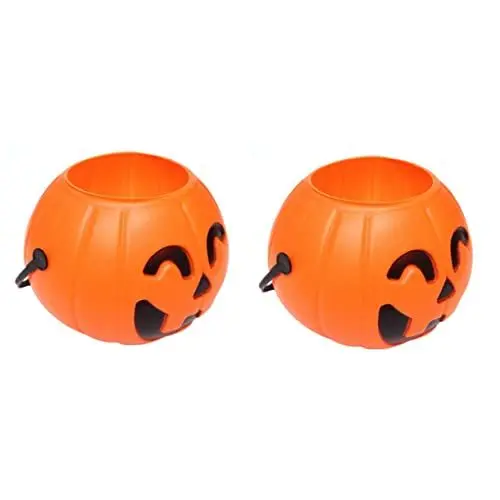 Produktbild: Cabilock 2 Stück Halloween Kürbis Eimer Korb Für Kinder Halloween Kürbis Süßigkeiten Eimer Süßes Oder Saures Korb Süßes Oder Saures Süßigkeiten Eimer Halloween Snack Eimer Jack O