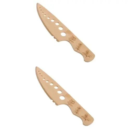 Produktbild: Cabilock 2 Stück Holz Kräuter Schälmesser Gemüse Blatt Stripping Gadget Holz Koriander Blatt Entferner Abisolierwerkzeug Entlaubungswerkzeug Gemüse Blatt Trenner Gemüse Blatt