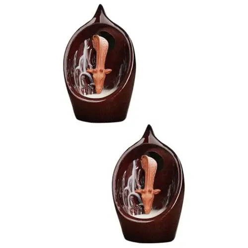 Produktbild: Cabilock 2 Stück Räuchergefäß Aromatherapie Keramik Räuchergefäß Heim Räuchergefäß Rückfluss Räuchergefäß Desktop Ornament Keramik Räucherstäbchenhalter Heim Räuchergefäß