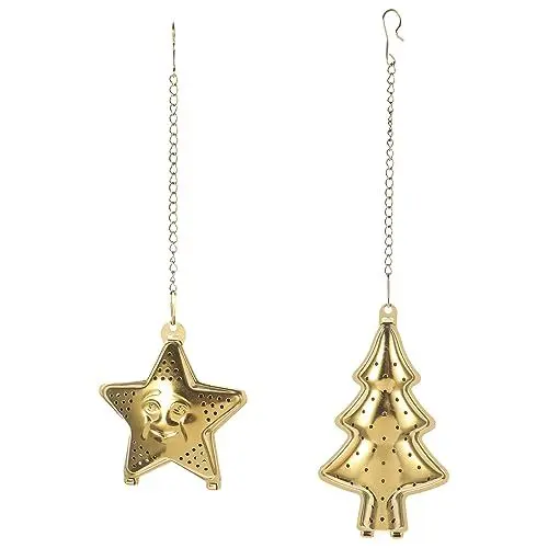 Produktbild: Cabilock 2 Stück Teetasse Sieb Lose Teeblatt Infuser Weihnachtsbaum Sternförmige Infuser Teebecher im Sieb Werkzeug