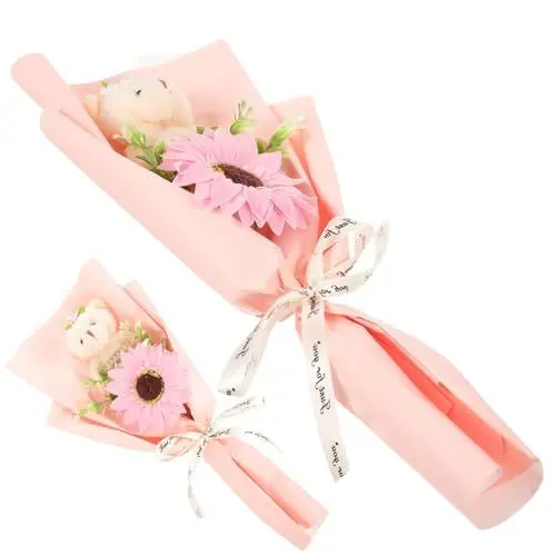 Produktbild: Cabilock 2 Stücke Graduation Bär Bouquets Sonnenblumen Realistische Blume Bär Graduation Freunde