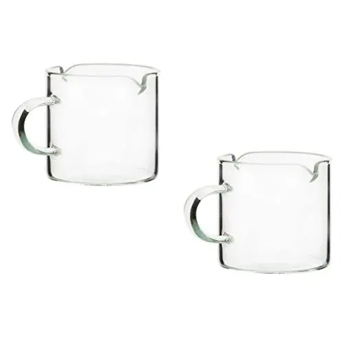 Produktbild: Cabilock 2 Stücke Keramik Milchkanne Porzellan Kanne Latte Art Kännchen Cappuccino Kaffee Milch Tassen Espresso Krug Schälchen Sahne Kanne für Kaffee Milch Aufschäumen Tasse