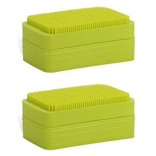 Produktbild: Cabilock 2er-Box Körperpeeling Silikon Duschwäscher Duschseifenschoner Rückenschrubber Aus Silikon Silikonkörper Luffa Seifenetui Aus Silikon Camping Seifenkiste Draussen Reisen Badeseife