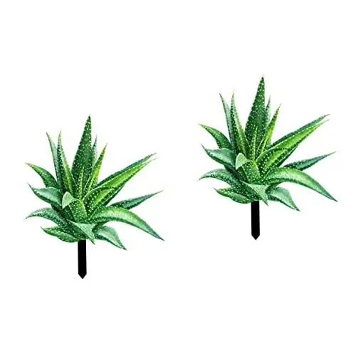 Produktbild: Cabilock 2st Dekorative Garteneinsätze Gartendekoration Im Freien Künstliche Pflanzen Für Den Außenbereich Aloe- Für Den Außenbereich Gartenfiguren Garten-Agave-Kunst Gartenkunst Acryl