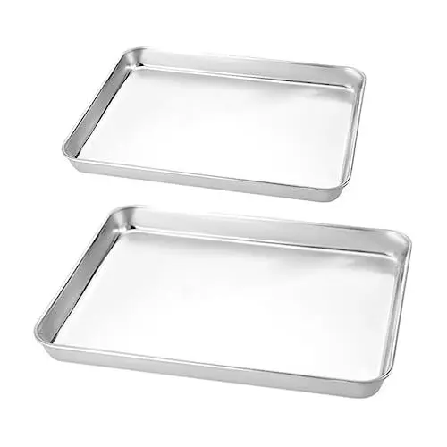 Produktbild: Cabilock Leichtes Quadratisches Tablett Aus Rostfreiem Edelstahl Japanische Tabletts Zur Aufbewahrung Von Grillpasta