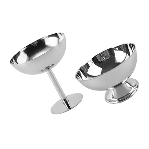 Produktbild: Cabilock Edelstahl Schüssel Set Dessert Fuß Metall Dessert Tassen Für Smoothie Joghurt Für Bankette