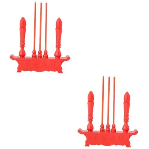 Produktbild: Cabilock 2st Elektronischer Weihrauchbrenner Chinesisches Meditations-räuchergefäß Zubehör Für Weihrauchbrenner Led-Buddha-licht Led- Led-kerzenlampe Led-räuchergefäß Plastik Rot