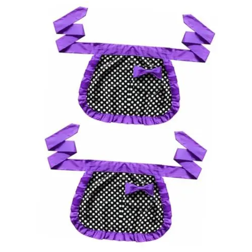 Produktbild: Cabilock 2st Halbe Schürzen Haushaltshalbschürze Frauen Halbe Schürze Schürzenkleid Für Damen Dienstmädchenschürze Baumwollschürze Halbschürze Für Damen Damenschürze Kochschürze Violett