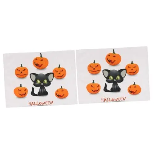 Produktbild: Cabilock 2st Halloween-tischdecke Party-tischsets Halloween-schreibtischunterlage -schnitzstift, Latte-Stift Platzdeckchen Aus Baumwolle Und Leinen Haushalt Westliches Tischset