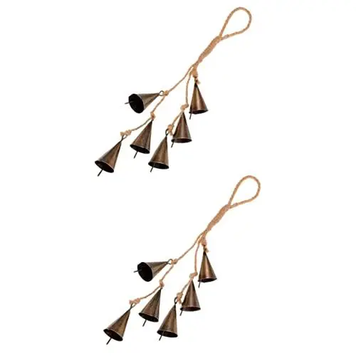 Produktbild: Cabilock Hexenglocken 2st Hexenglocke Türknauf Aufhänger Wiccan Windspiele Feng-shui-glocken Hexenwindglocken Hexenhafte Dinge Positive Energie Hexendekor Hexerei Liefert Metall Klopfer Eisen